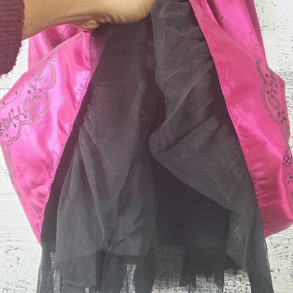 Jona Michelle Velvet Bow Tulle Holiday Special Occassion Tie Back Dress Size 8 - Picture 4 of 8